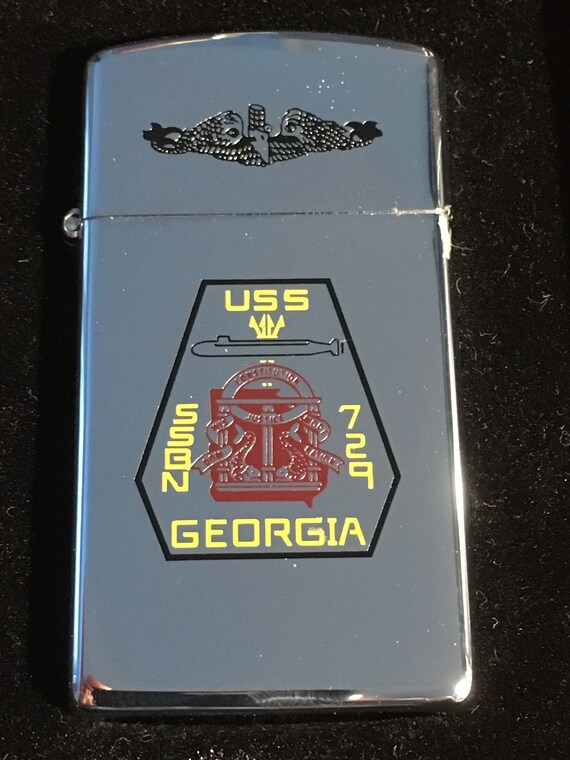 NOS USS Georgia Submarine SSBN 729 Slim Zippo Lighter - 1983 - Etsy