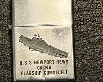 Vintage Metal Zippo, U.S.S. Kitty Hawk CV-63, Aircraft Carrier