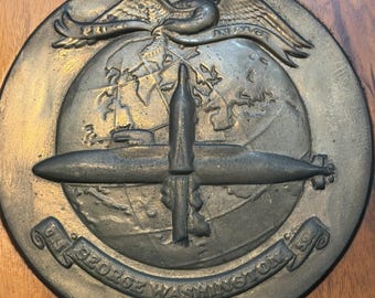 USS George Washington Submarine SSBN 598 Brass Plaque