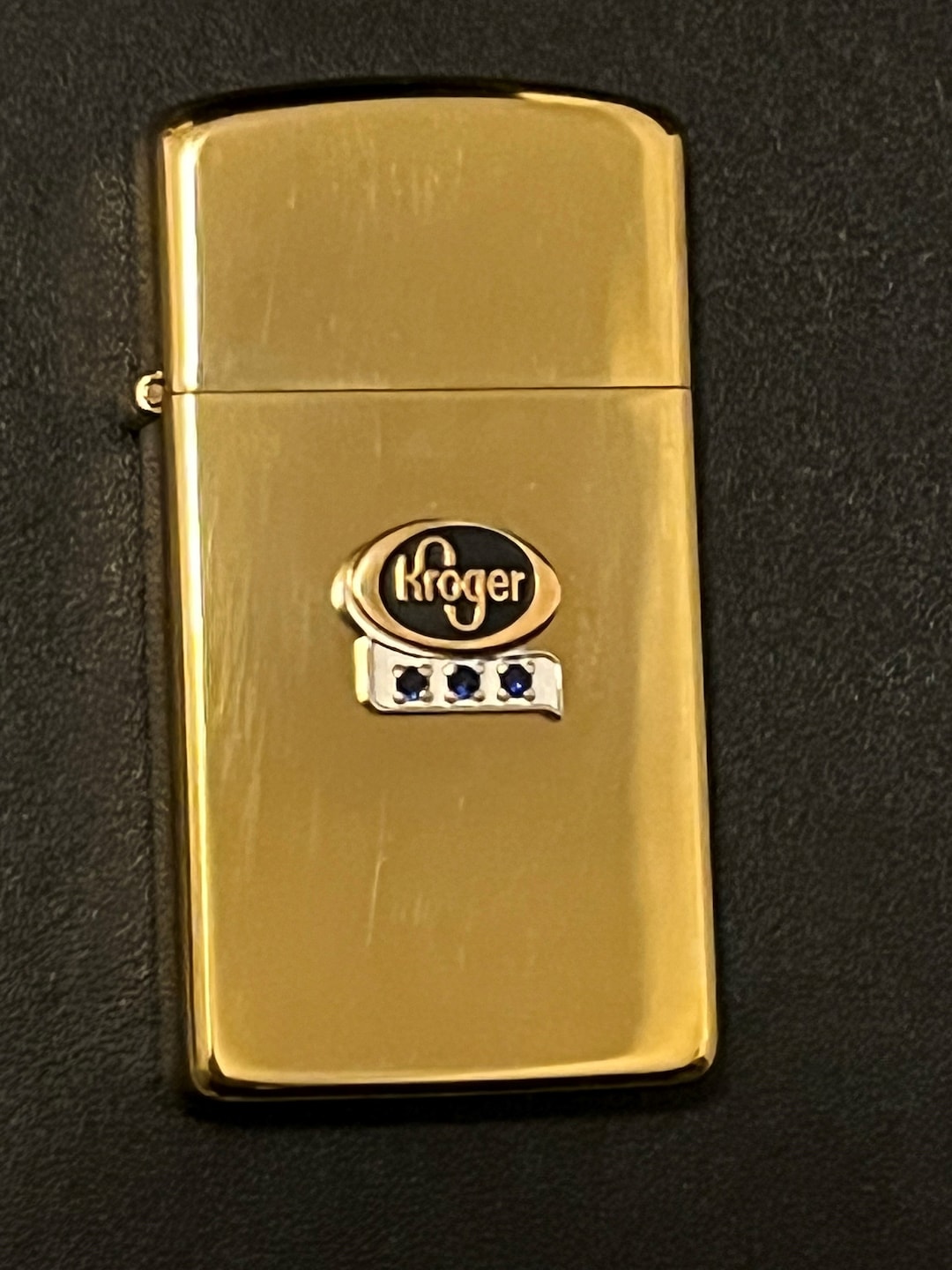 NEW Kroger Grocery Solid Brass Slim Zippo Lighter NOS 1984 Etsy