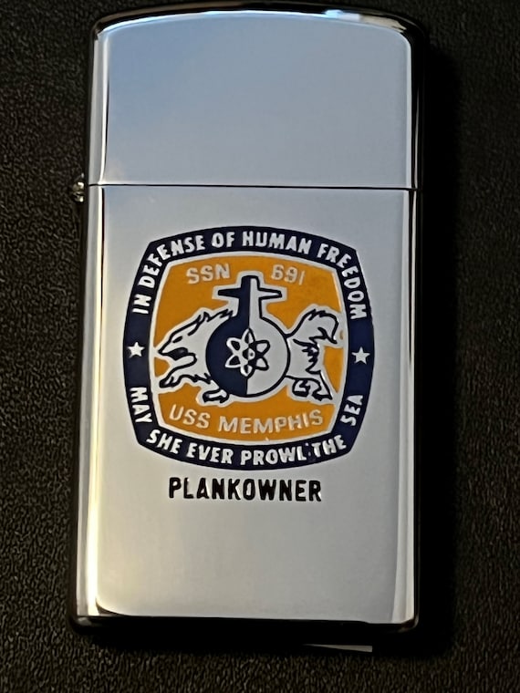 NOS USS Memphis Submarine SSN 691 Plankowner Zippo Slim Lighter 