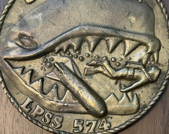 USS Grayback Submarine LPSS 574 Brass Plaque