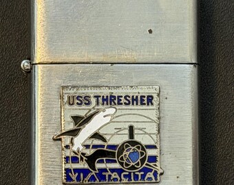 USS Thresher Submarine SSN 593 Penguin Full Size Lighter - Used Japan