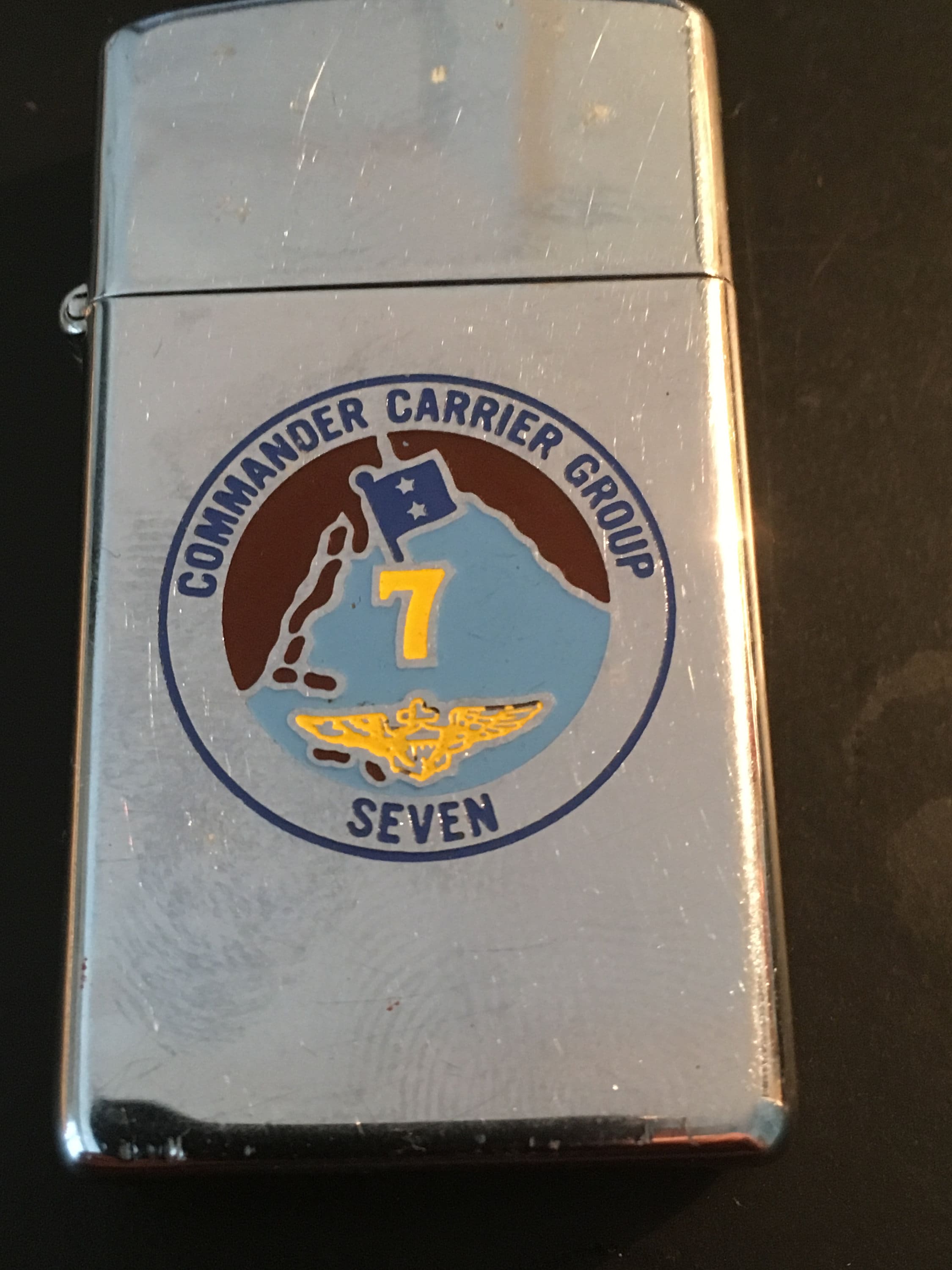 Commander Carrier Group Seven Zippo Slim Lighter Used 1982 - Etsy 