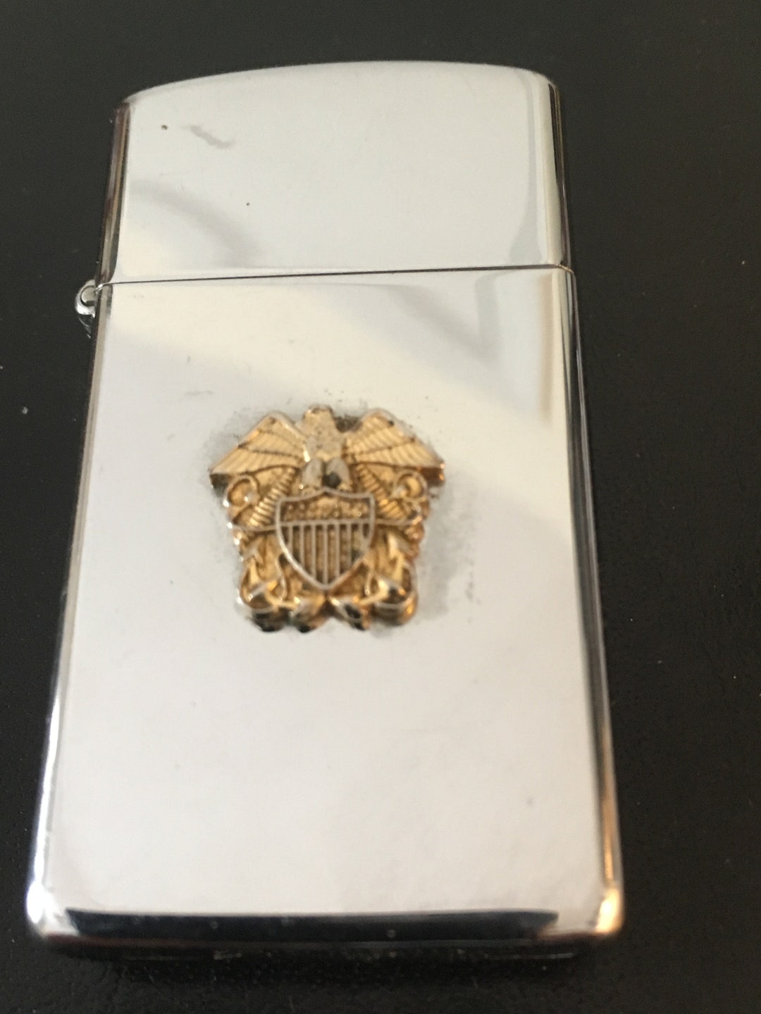 Vintage 1976 Zippo Slim lighter US Naval Submarine Base New