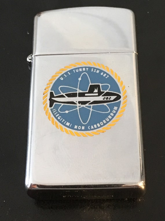 ジッポーSSN-682Tunny USS Tunny Submarine SSN 682 Zippo Slim Lighter - 1980 USED - Etsy