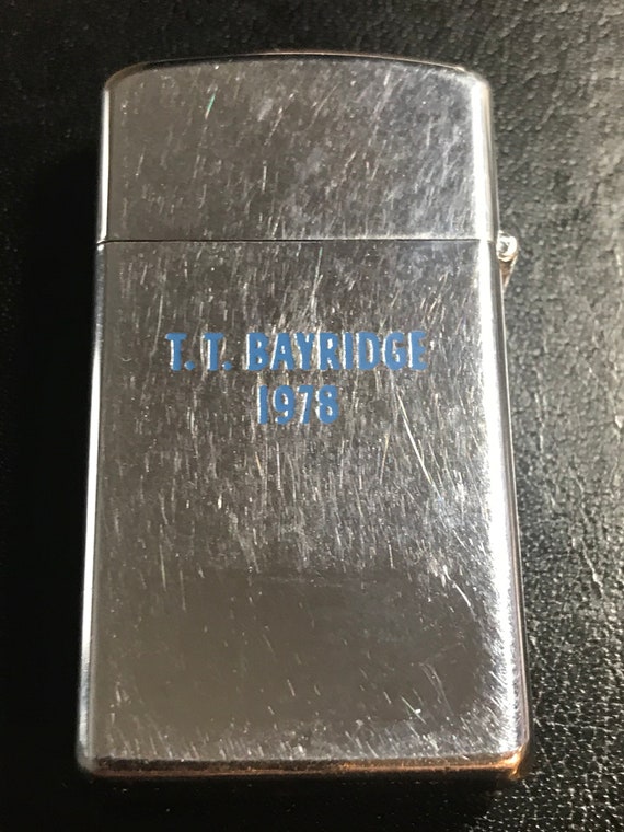Seatrain Shipbuilding Zippo Slim Advertising Lighter - 1977 Used
