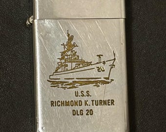 ジッポーSSN-682Tunny USS Tunny Submarine SSN 682 Zippo Slim Lighter - 1988 USED Black