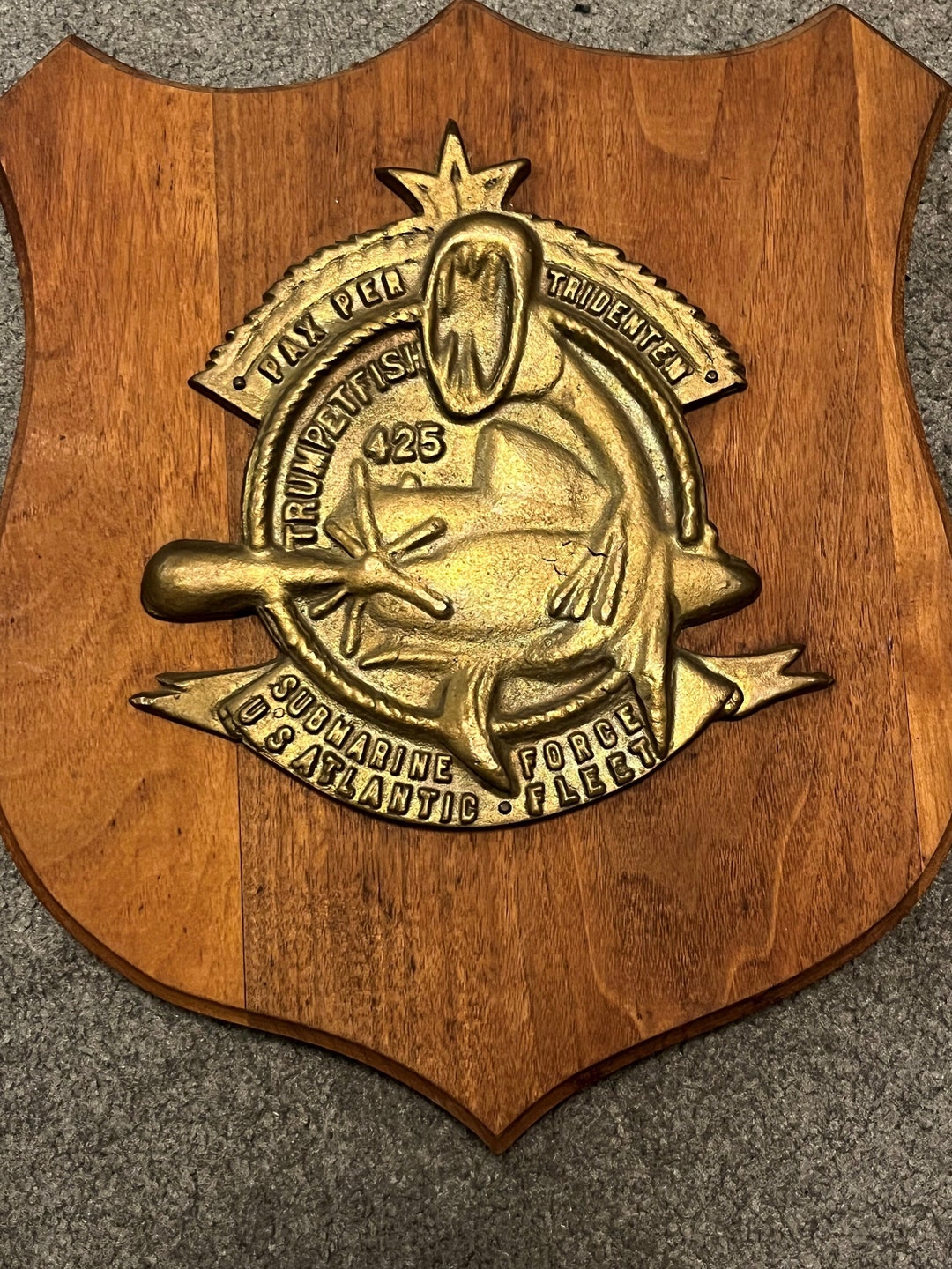 USS Trumpetfish Submarine SS 425 Brass Plaque Etsy