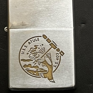 ②米国海軍 USS Ronquil SS-396 潜水艦 プラーク 木製盾 レア USS Atule Submarine SS 403 Zippo Full Size Lighter Used - 1963 - Etsy