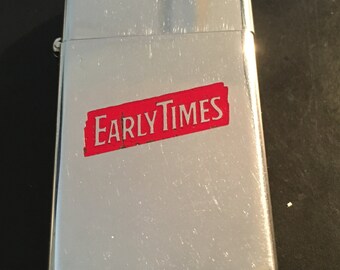 Early Times Kentucky Straight Bourbon Zippo Slim Advertising Lighter - 1974 Used