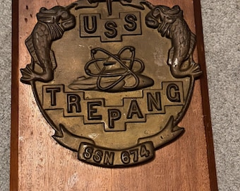 USS Trepang Submarine SSN 674 Brass Plaque