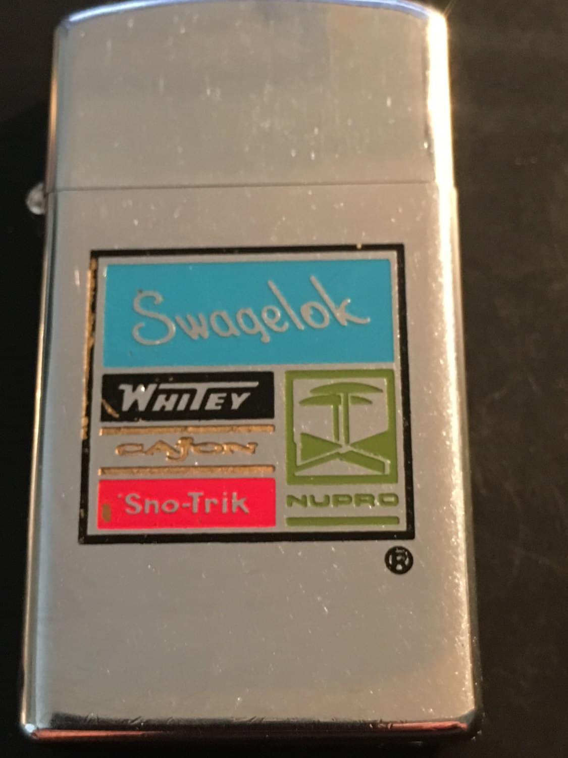 Swagelok Whitey Nupro Cajon Sno-trik Zippo Slim Lighter- Used 1974