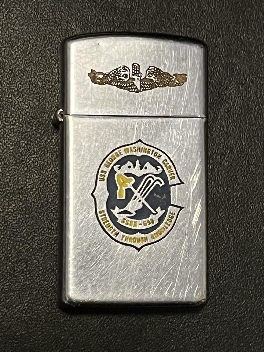 USS George Washington Carver Submarine SSBN 656 Zippo Slim Lighter