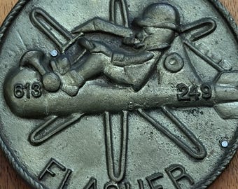 USS Flasher Submarine SSN 613 Brass Plaque