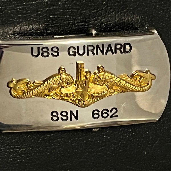 Submarine USS Gurnard SSN 662 Navy Belt Buckle - Used