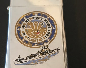 Vintage Metal Zippo, U.S.S. Kitty Hawk CV-63, Aircraft Carrier