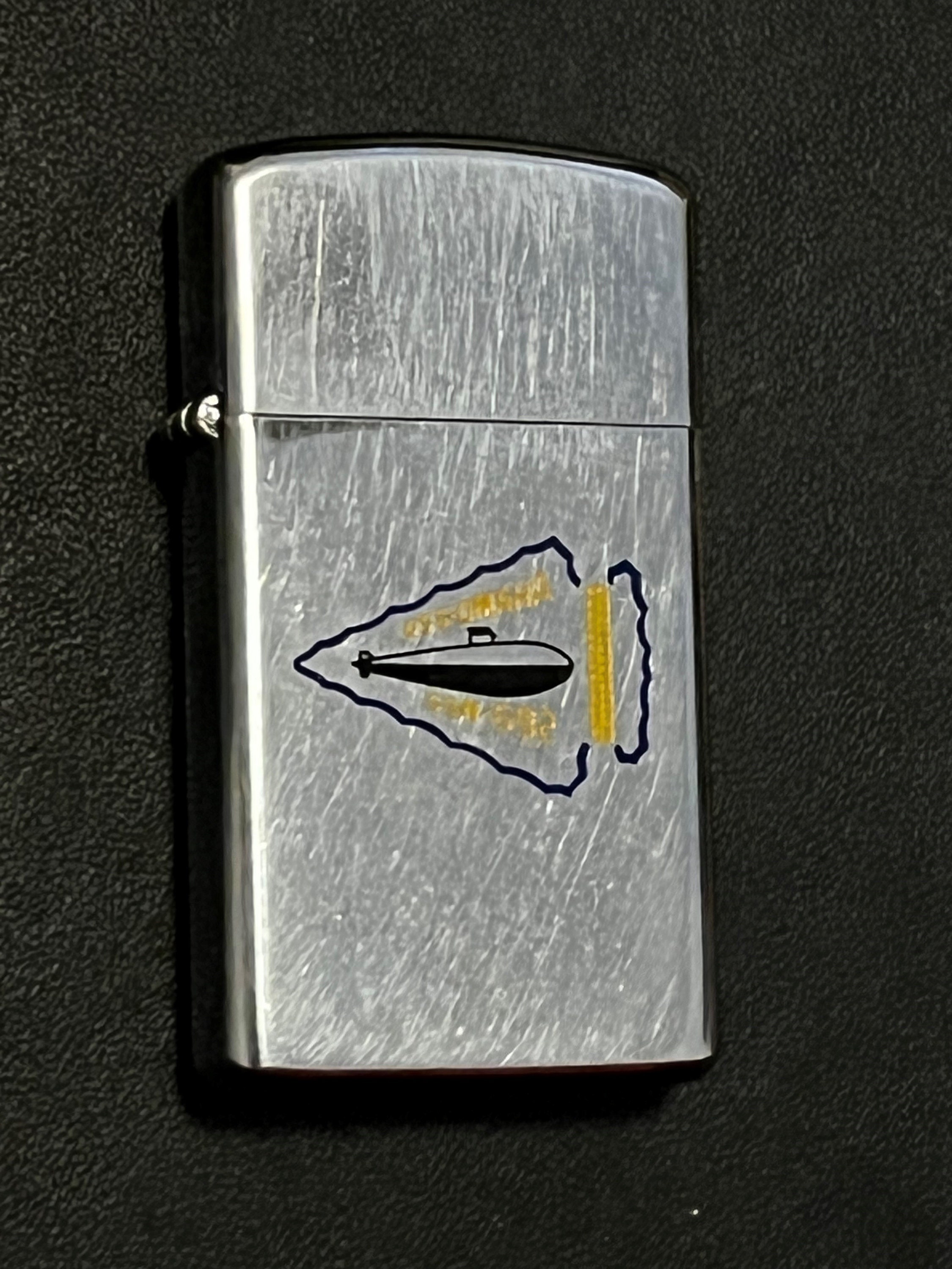 USS Omaha Submarine SSN-692 Vintage Zippo Slim Lighter - Used