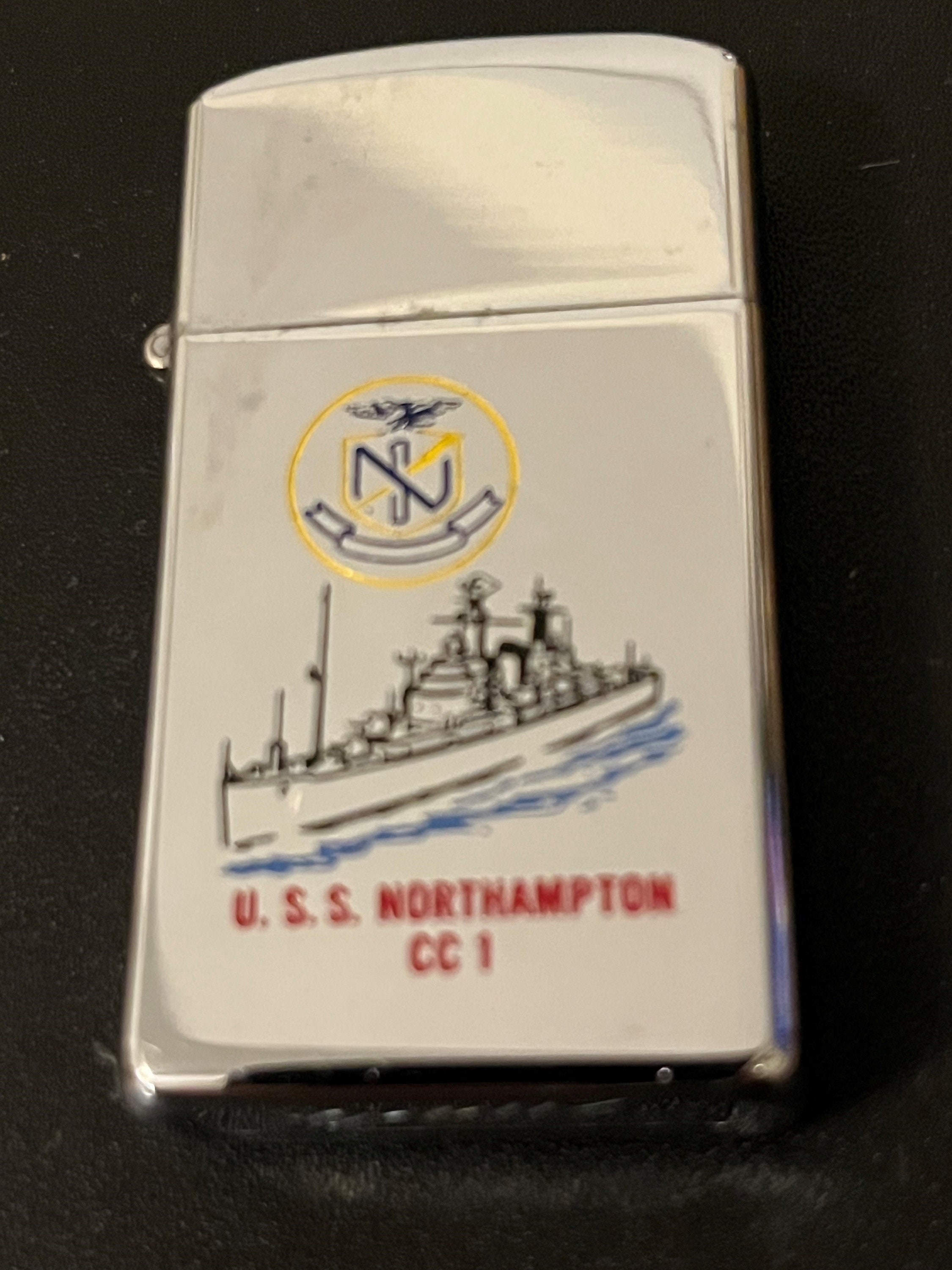 USS Northampton Tactical Command Ship CC-1 Zippo Slim Lighter 