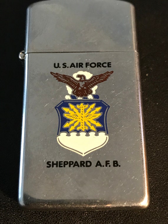 US Air Force Sheppard Air Force Base Zippo Slim Lighter USED