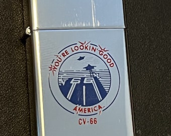 NOS USS Independence Aircraft Carrier CV-62 Zippo Slim Lighter 