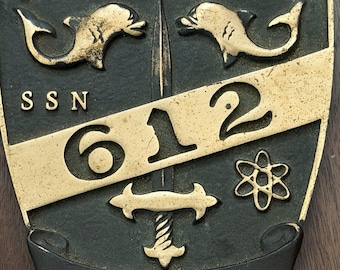 USS Guardfish Submarine SSN 612 Brass Plaque