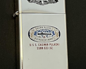 USS Hawkbill Submarine SSN 666 Zippo Slim Lighter - Used USS Hawkbill Submarine SSN 666 Zippo Slim Lighter - Used