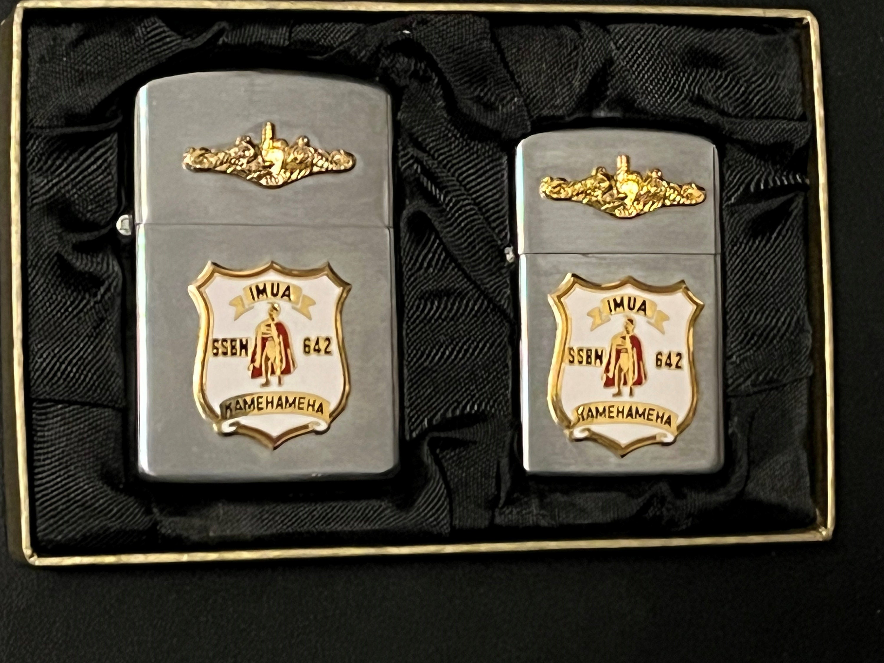 NOS USS Kamehameha Submarine SSBN 642 Pair Alco Lighters japan C 