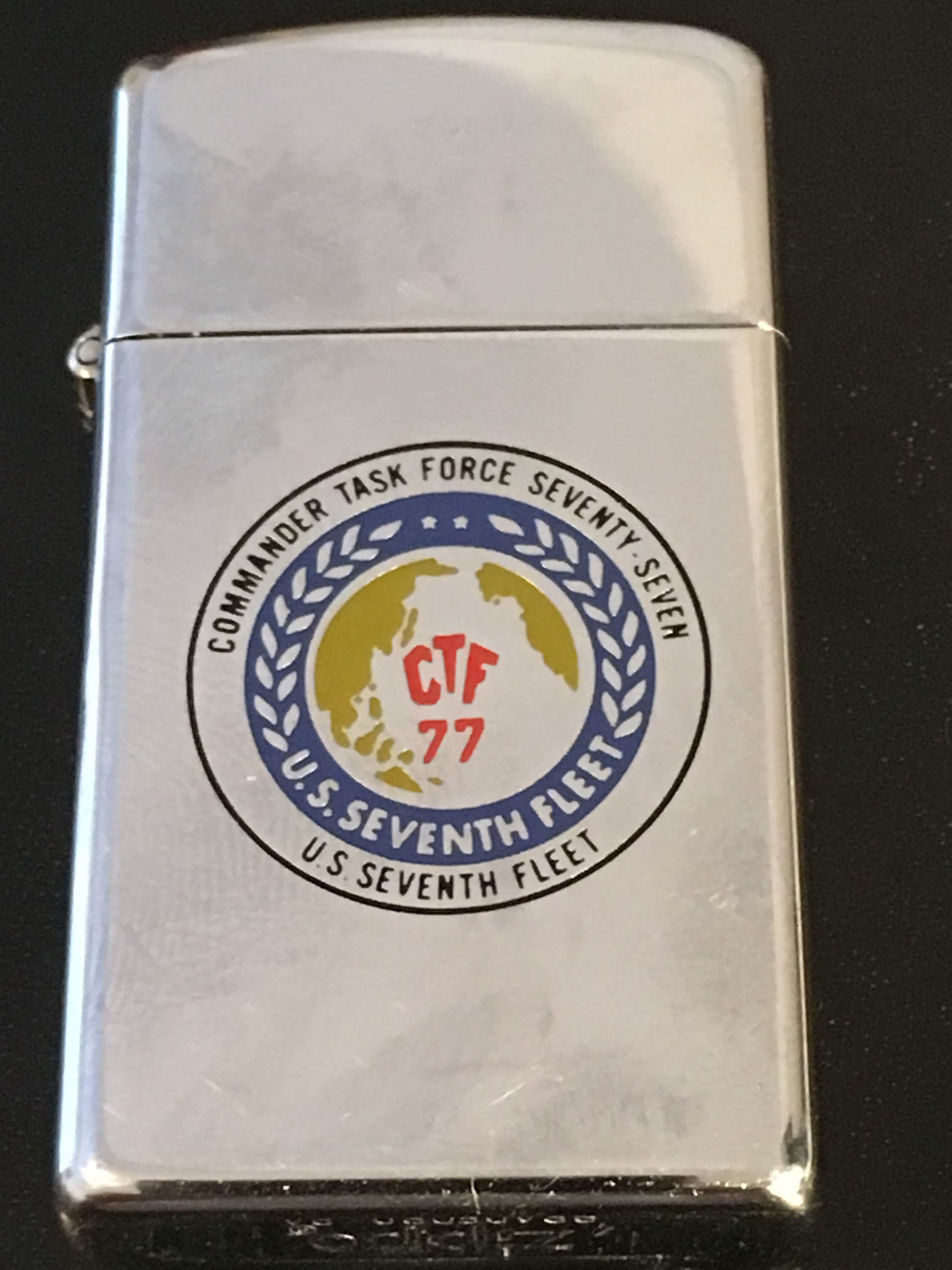 Commander Task Force Seventy Seven 7th Fleet Zippo Slim Lighter 