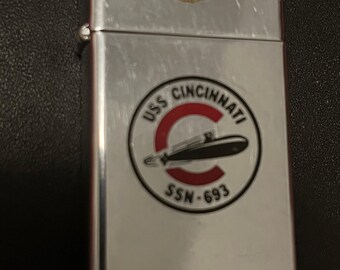 USS Tunny Submarine SSN 682 Zippo Slim Lighter - 1980 USED - Etsy