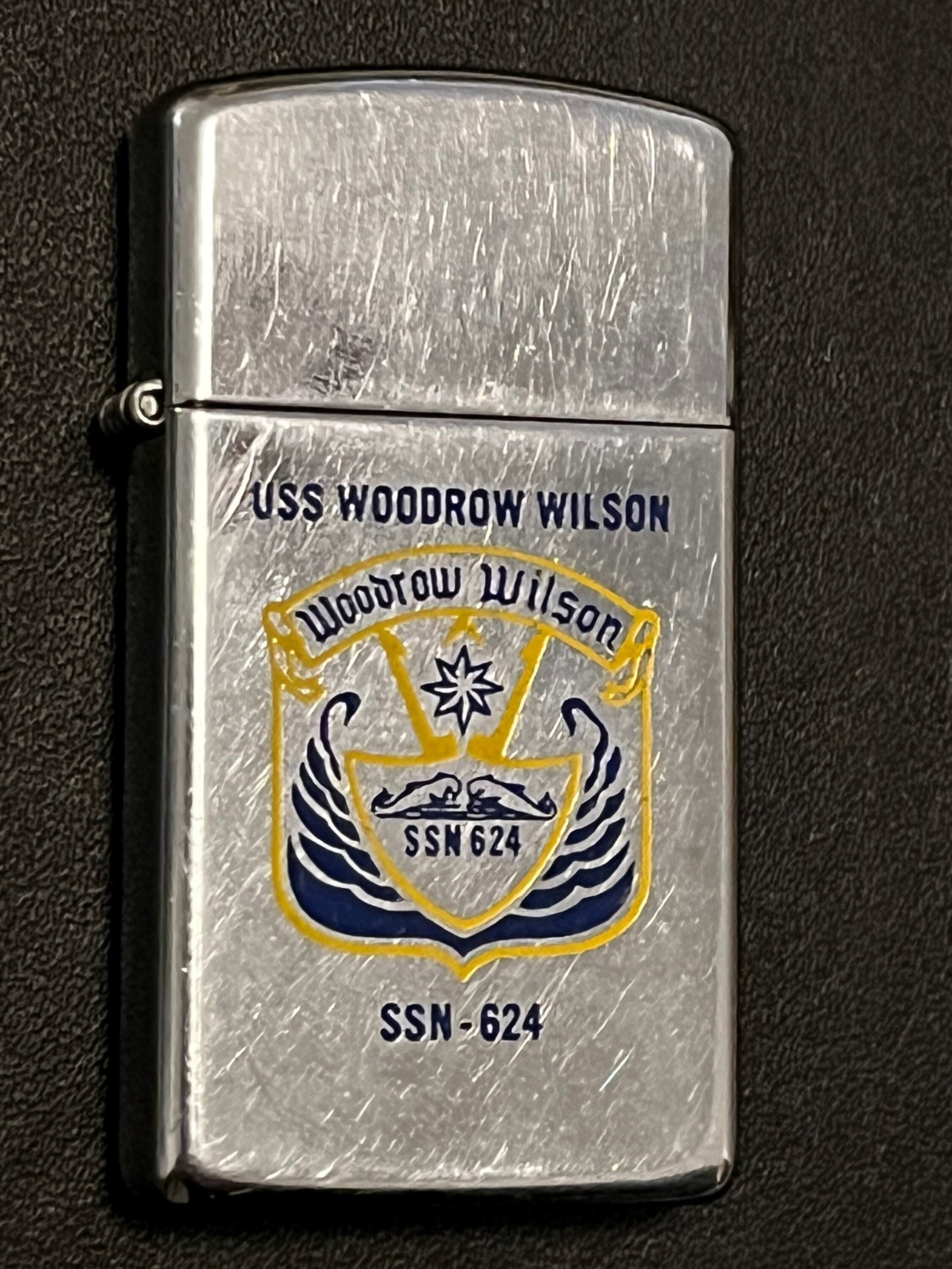 USS Woodrow Wilson Submarine SSN 624 Zippo Slim Lighter - Used