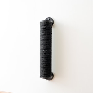 Minimalist Black Cat Scratching Post with Cotton Rope