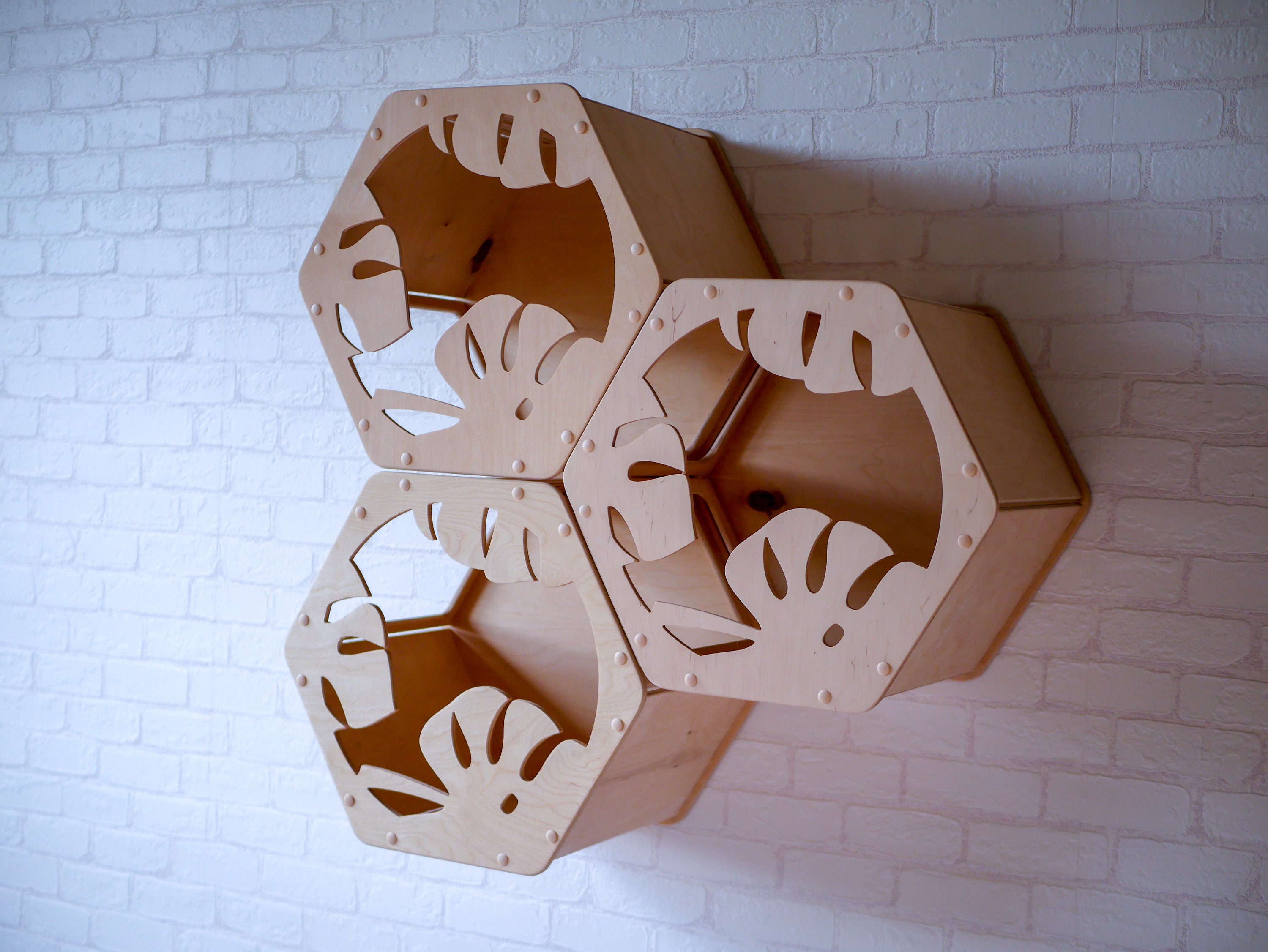 Parete Di Arrampicata Per Gatti EXTFANS - Mensole Per Arrampicata, 38x27 Cm, Legno Naturale, Per Giochi E Riposo - Foto 8