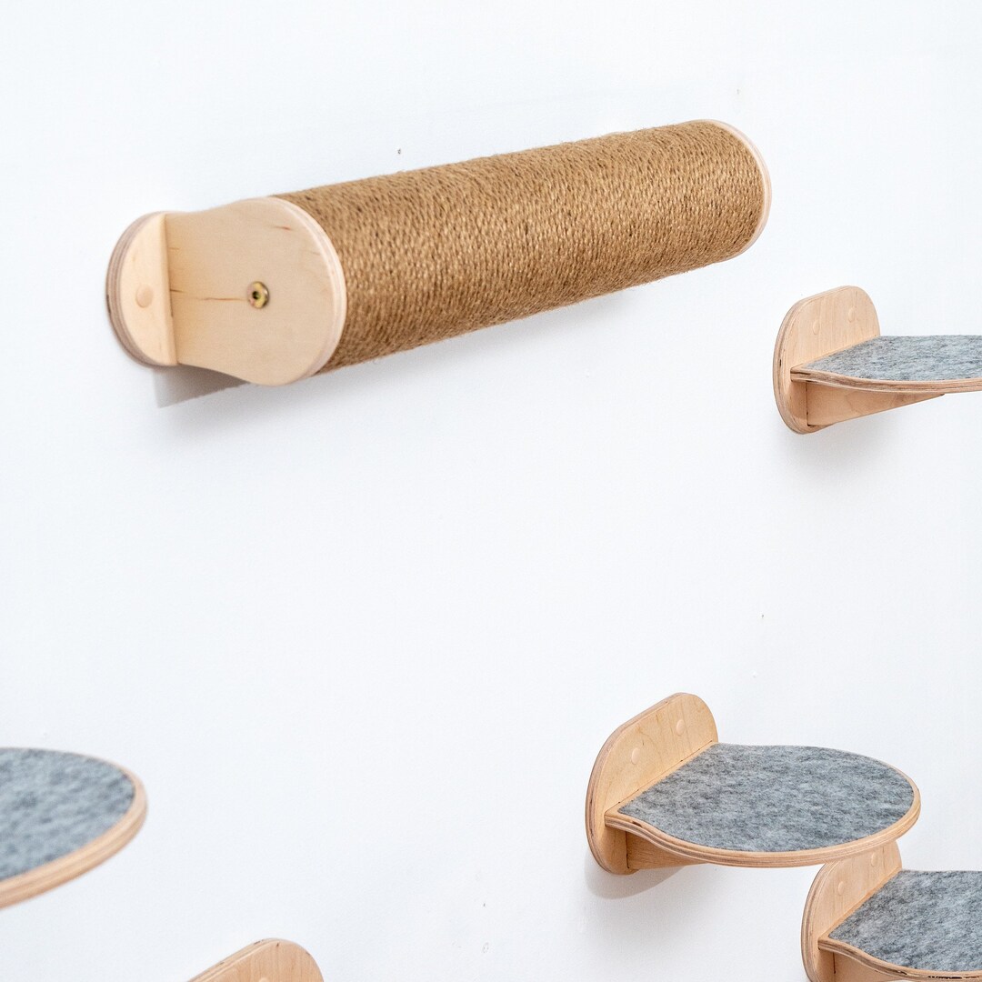 Modern Wallmounted Cat Scratcher With 5 Felt Cat Steps for Etsy