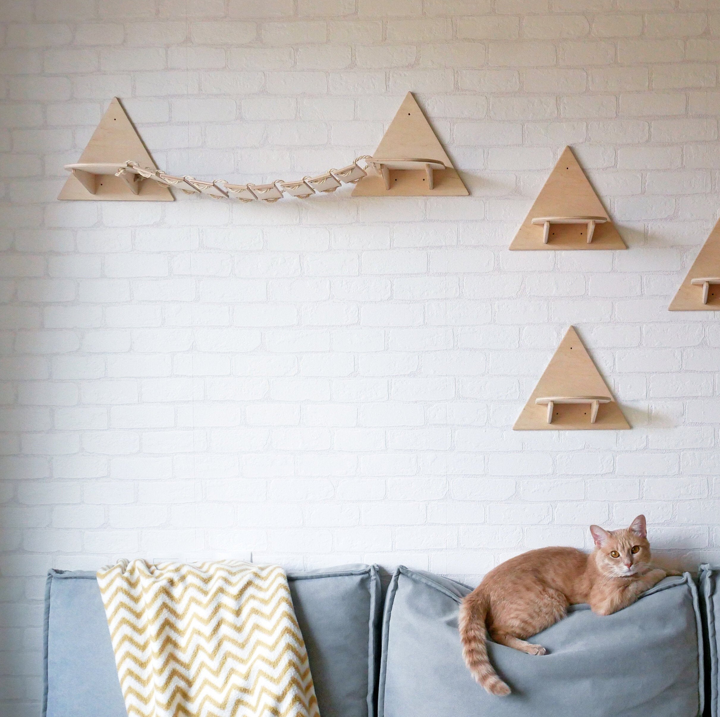 Cat bridge Cat shelves Cat furniture wall Cat ladder Etsy