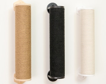 Rascador de pared moderno y gimnasio de actividades para gatos.