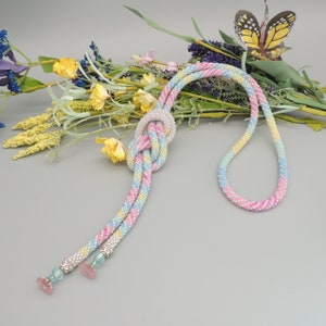 Pastel Bead Crochet Lariat