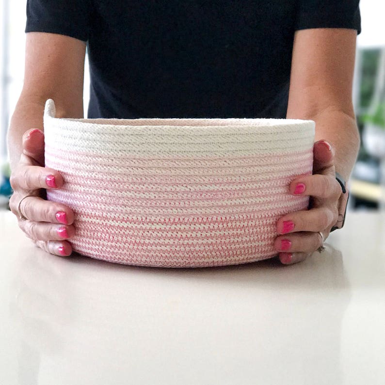 Rope Basket Ombre Pink Storage Basket Rope Bowl Cotton Etsy Australia