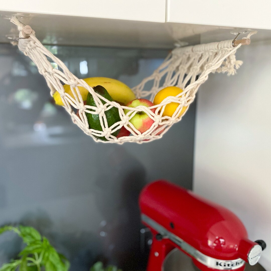 Macrame Fruit Hammock, Fruit Hanger, Fruit Basket, Macrame Hammock