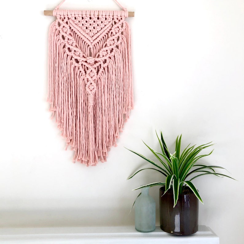 Macrame Wall Hanging Pink Pink Wall Hanging Blush Pink Boho Etsy Australia