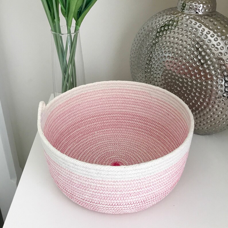 Rope Basket Ombre Pink Storage Basket Rope Bowl Cotton Etsy Australia