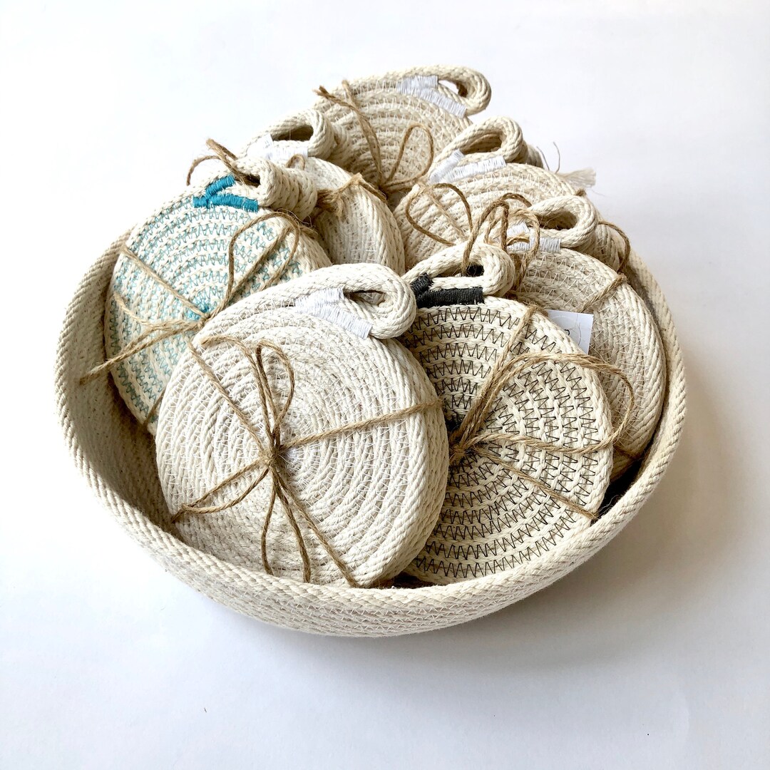 Rope Coasters, Set of 4, 6, 8 Rope Coasters, Drink Coaster, Table Decor ...