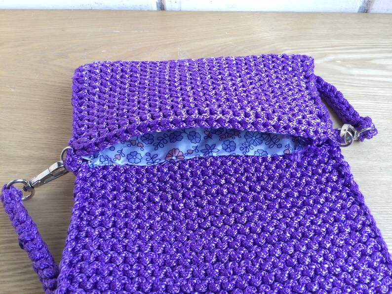 Knit Purse, Crochet Festival Bag, cross body purse, mini cross body bag image 6