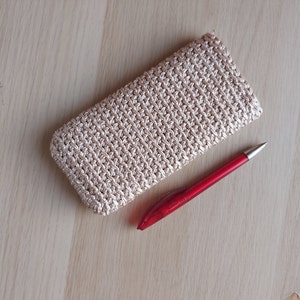 Crochet iPhone cover,  Handmade smart phone sleeve, Phone pouch