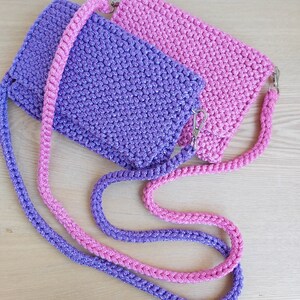 Knit Purse, Crochet Festival Bag, cross body purse, mini cross body bag image 1