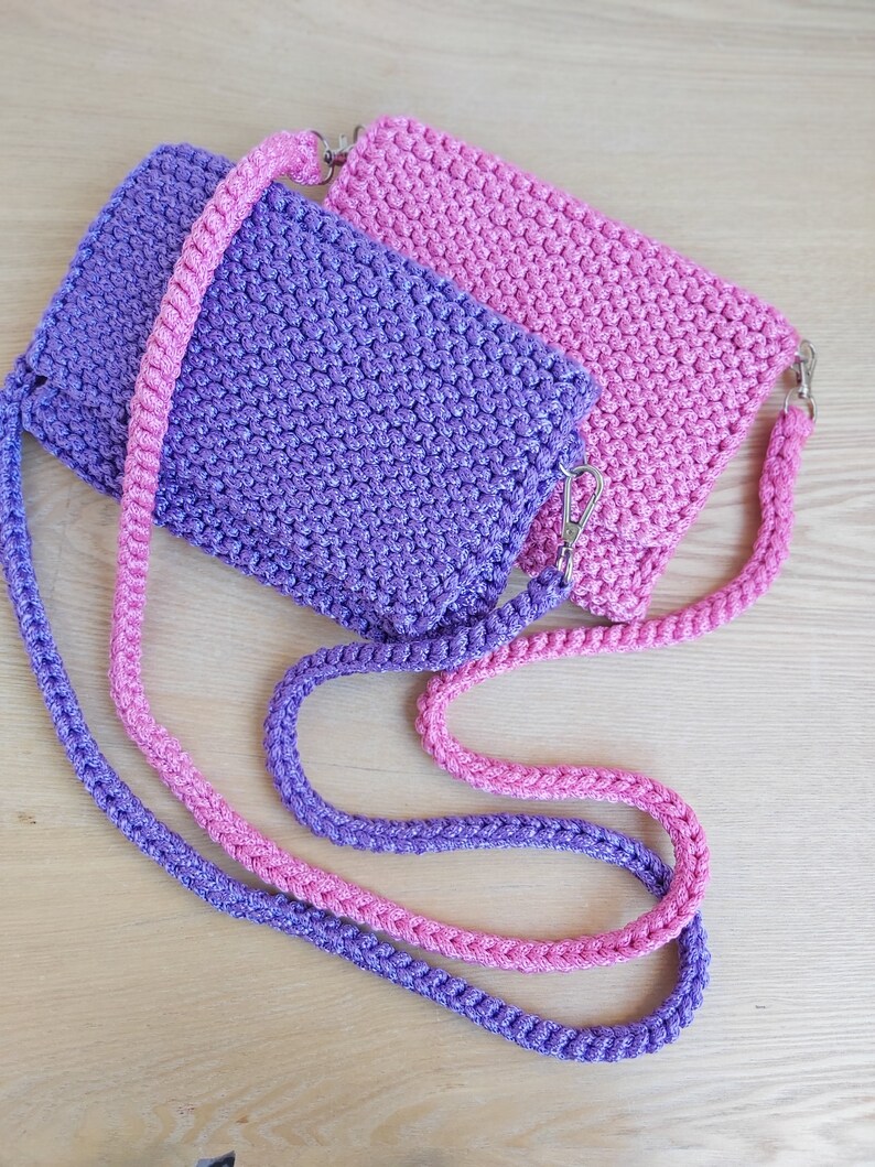 Knit Purse, Crochet Festival Bag, cross body purse, mini cross body bag image 1