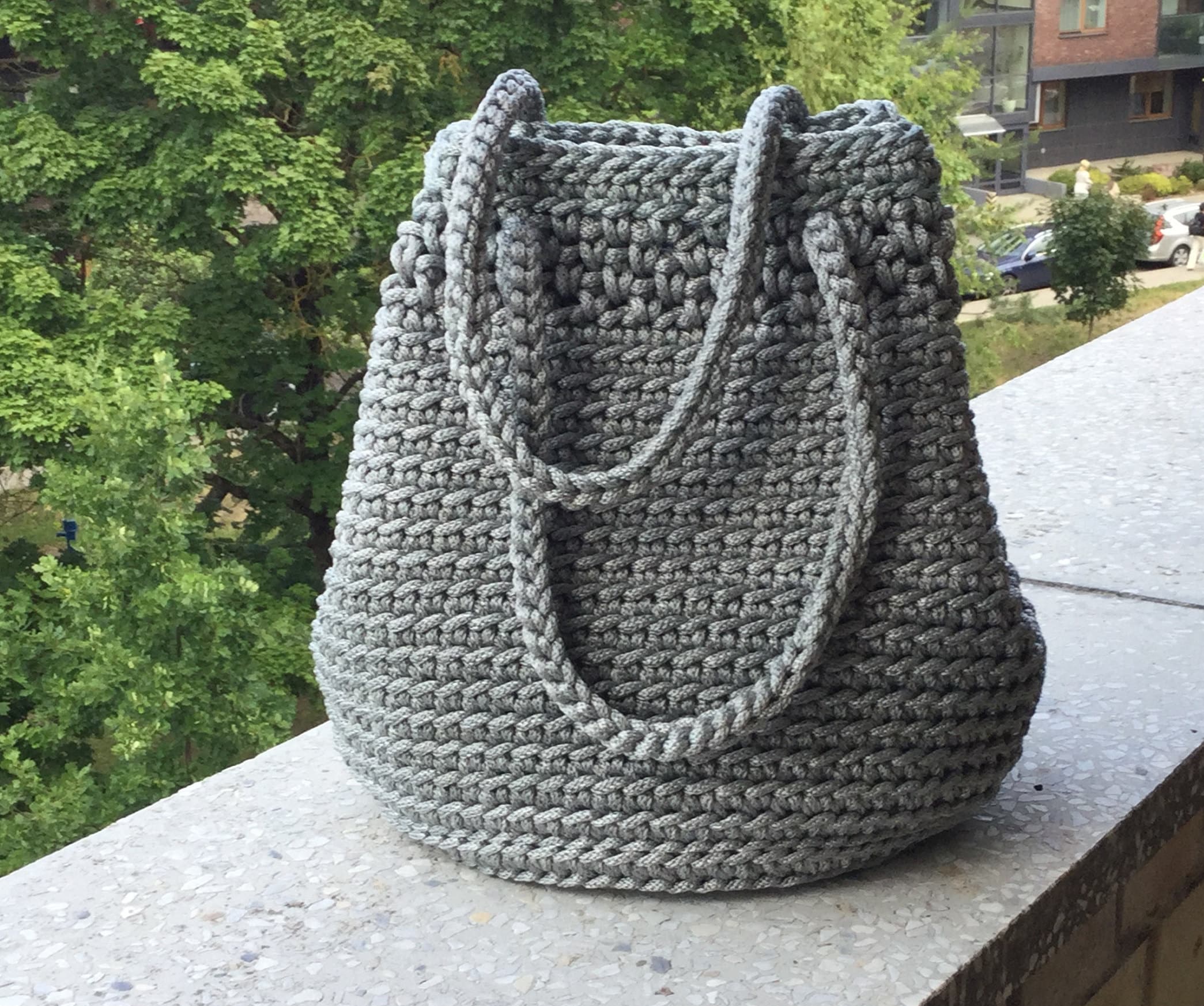 Crochet Bag Crochet Bucket Bag Shoulder Bucket Bag Rope Etsy