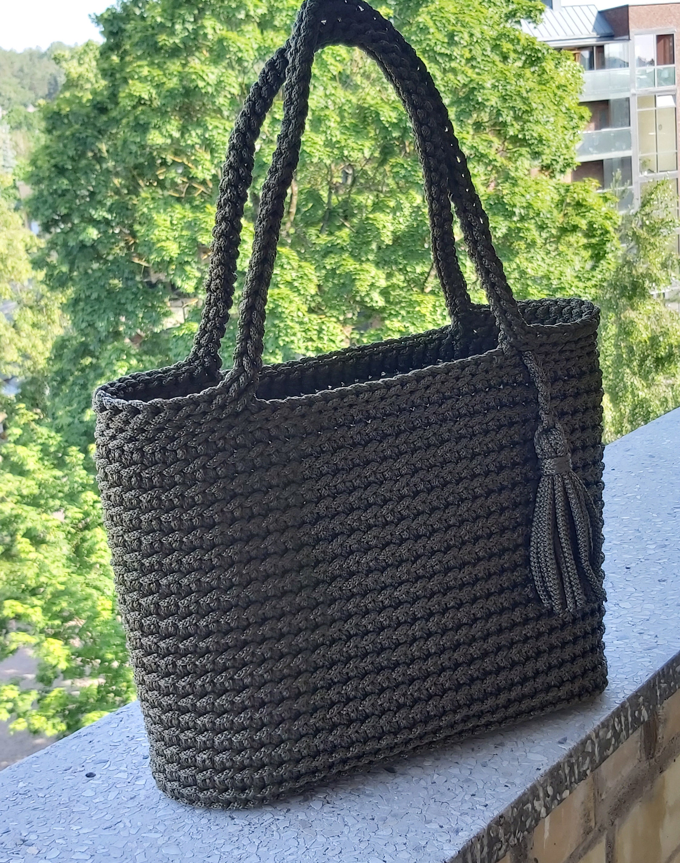 Tote Bag, Crochet Shoulder Bag, Crochet Summer Beach Bag - Etsy