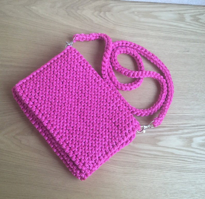 Knit Purse, Crochet Festival Bag, cross body purse, mini cross body bag image 4