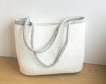White Crochet Summer bag, , Tote bag, Beach bag